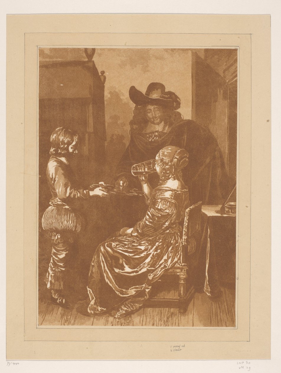 Señor y señora con paje de Cornelis Brouwer