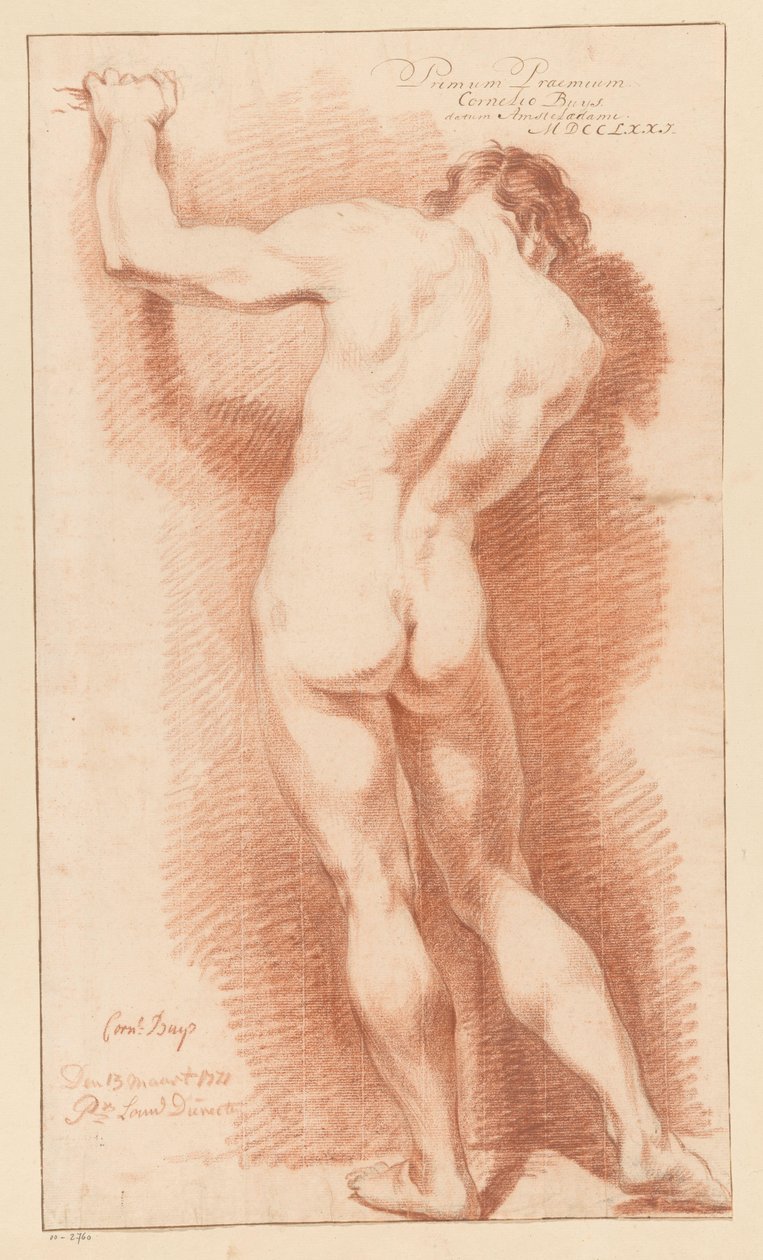 Desnudo masculino de pie, visto desde atrás (1er premio 1771) de Cornelis Buys