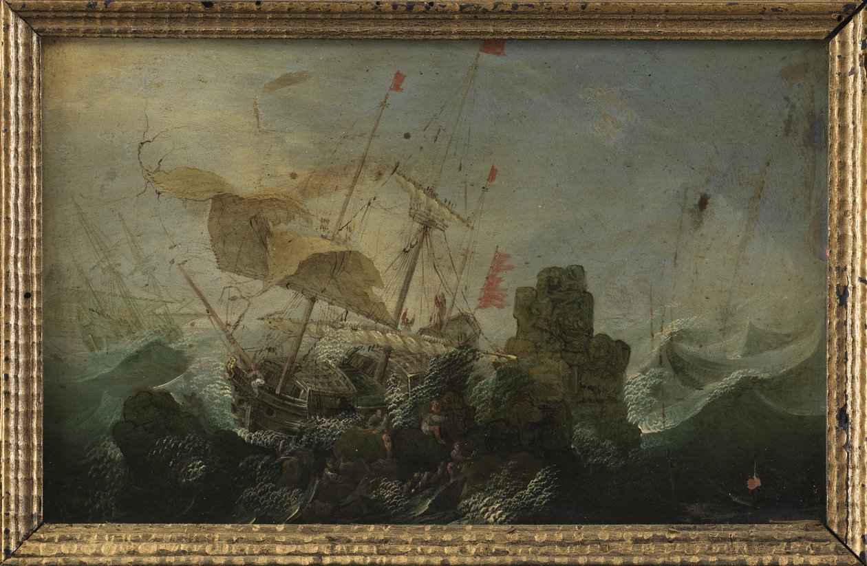 Naufragio contra una roca de Cornelis Claesz  van Wieringen