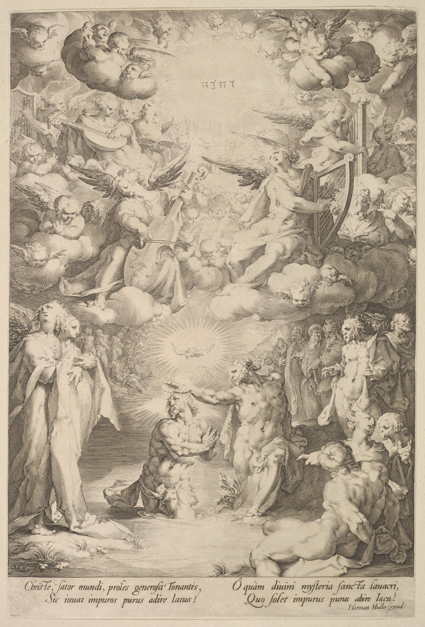 Bautismo de Cristo, ca. 1600 de Cornelis Cornelisz van Haarlem