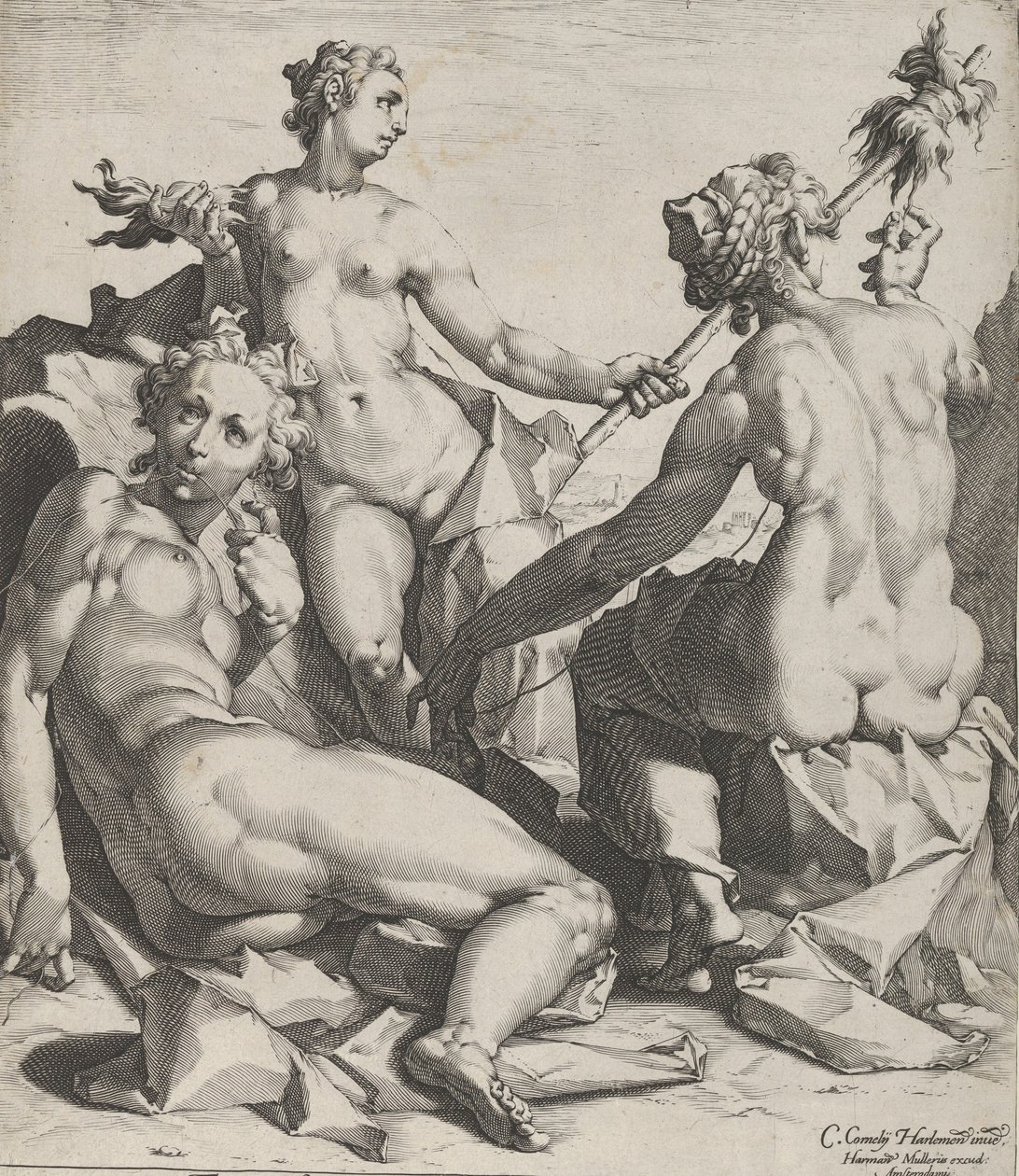 Las tres parcas, ca. 1589 de Cornelis Cornelisz van Haarlem