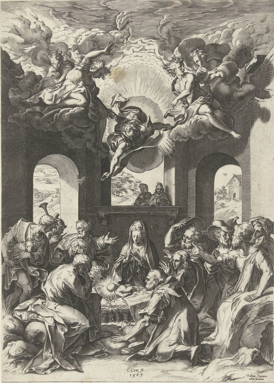 Adoración de los pastores de Cornelis Cort