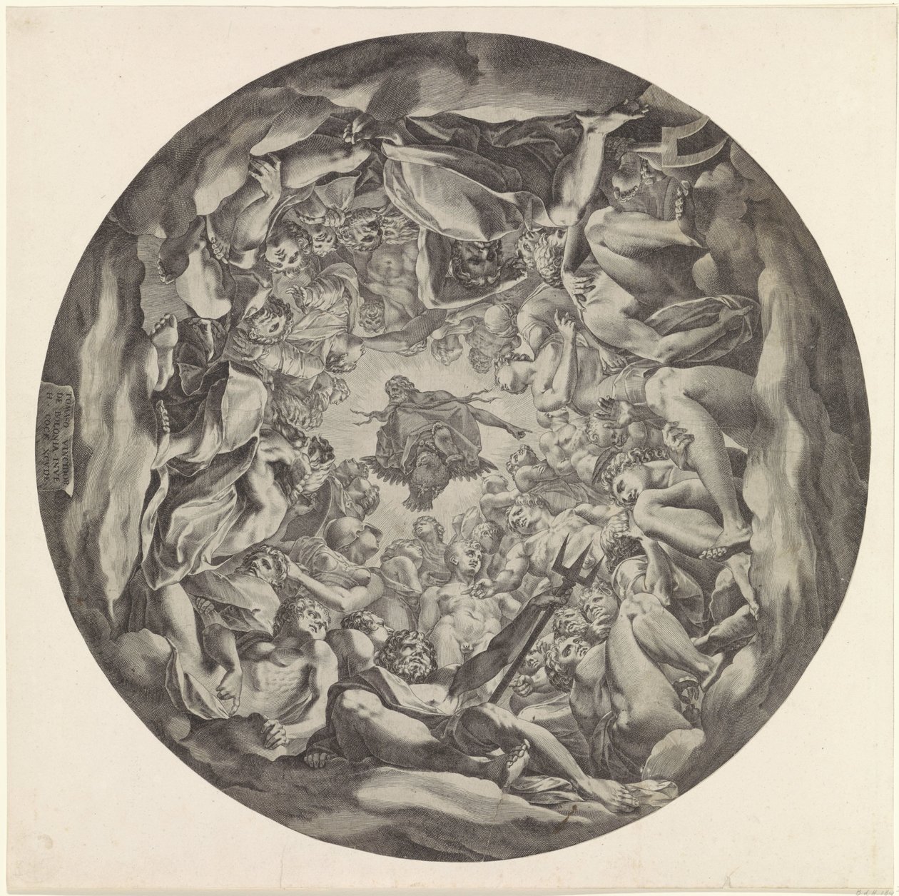 Reunión de los dioses en el Olimpo de Cornelis Cort
