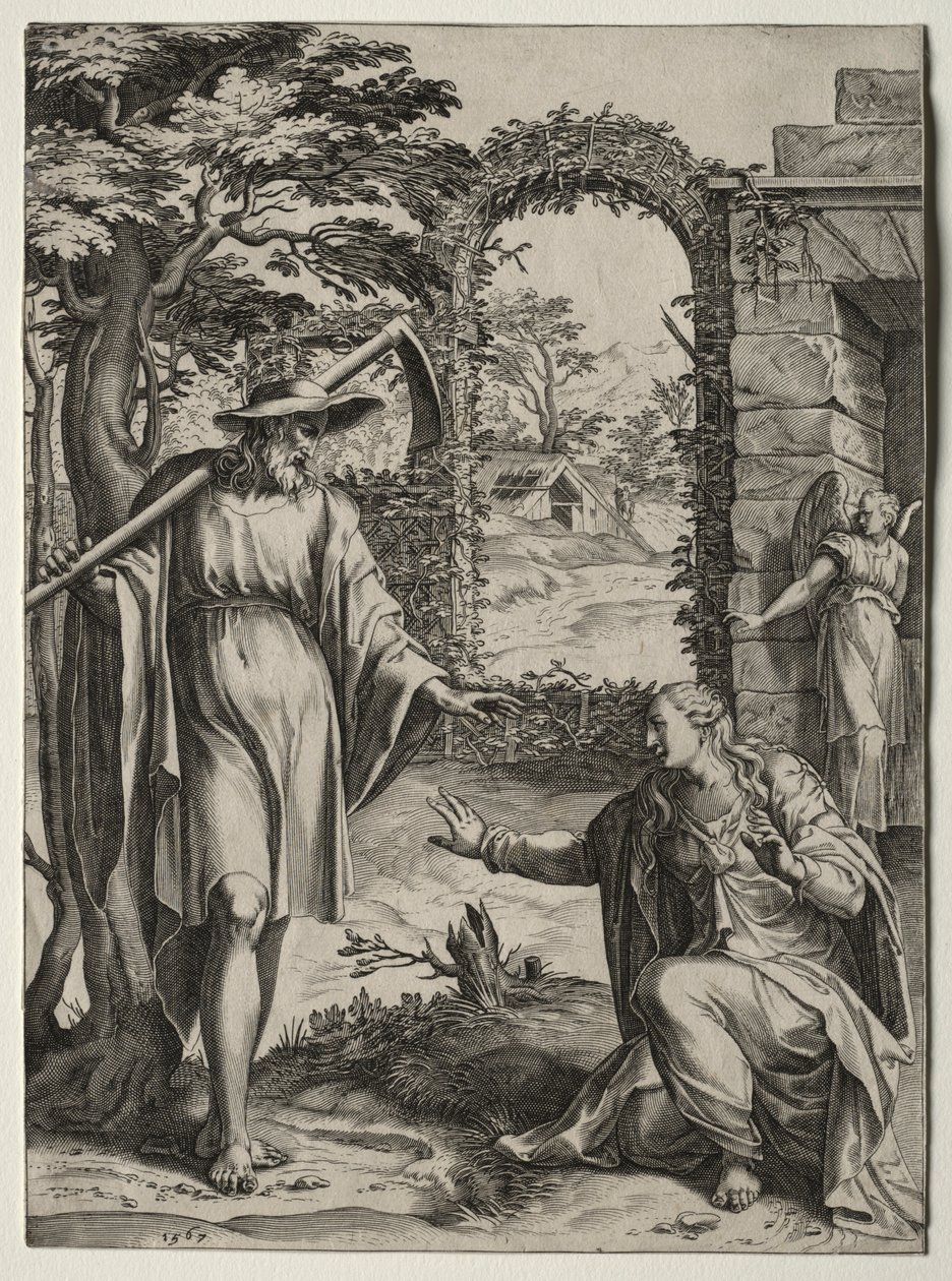 Cristo apareciendo a María Magdalena, 1567 de Cornelis Cort