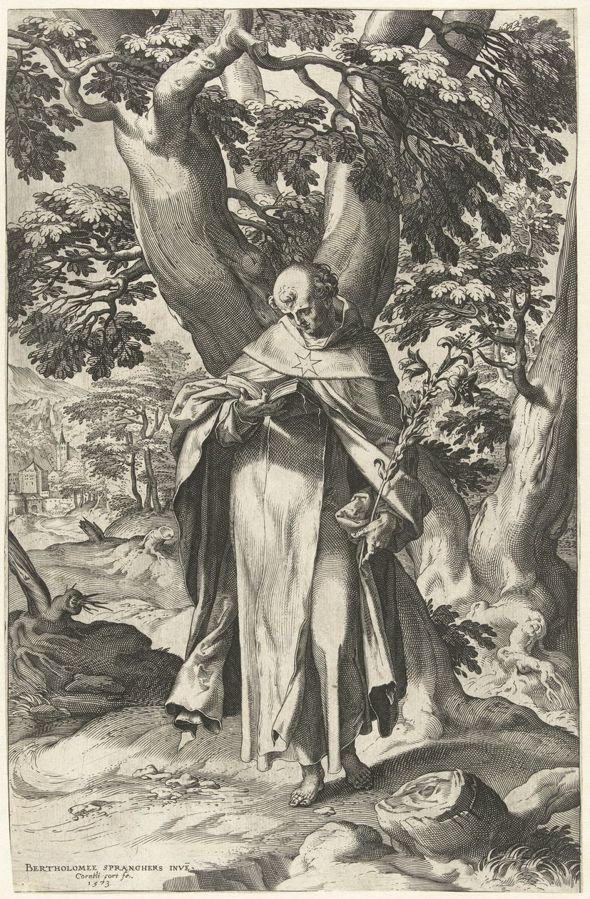 Santo Domingo leyendo un libro de Cornelis Cort