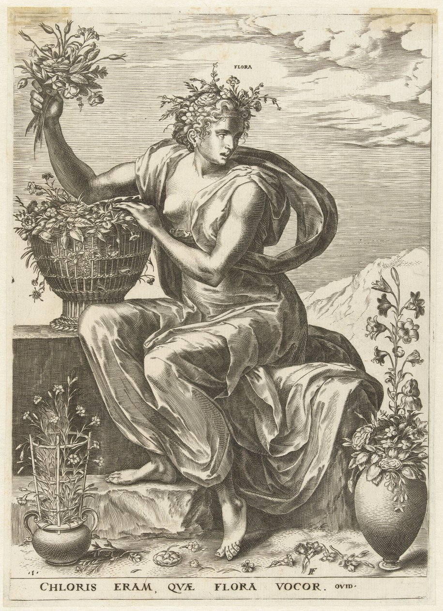 Flora Diosas y ninfas (título de la serie) de Cornelis Cort