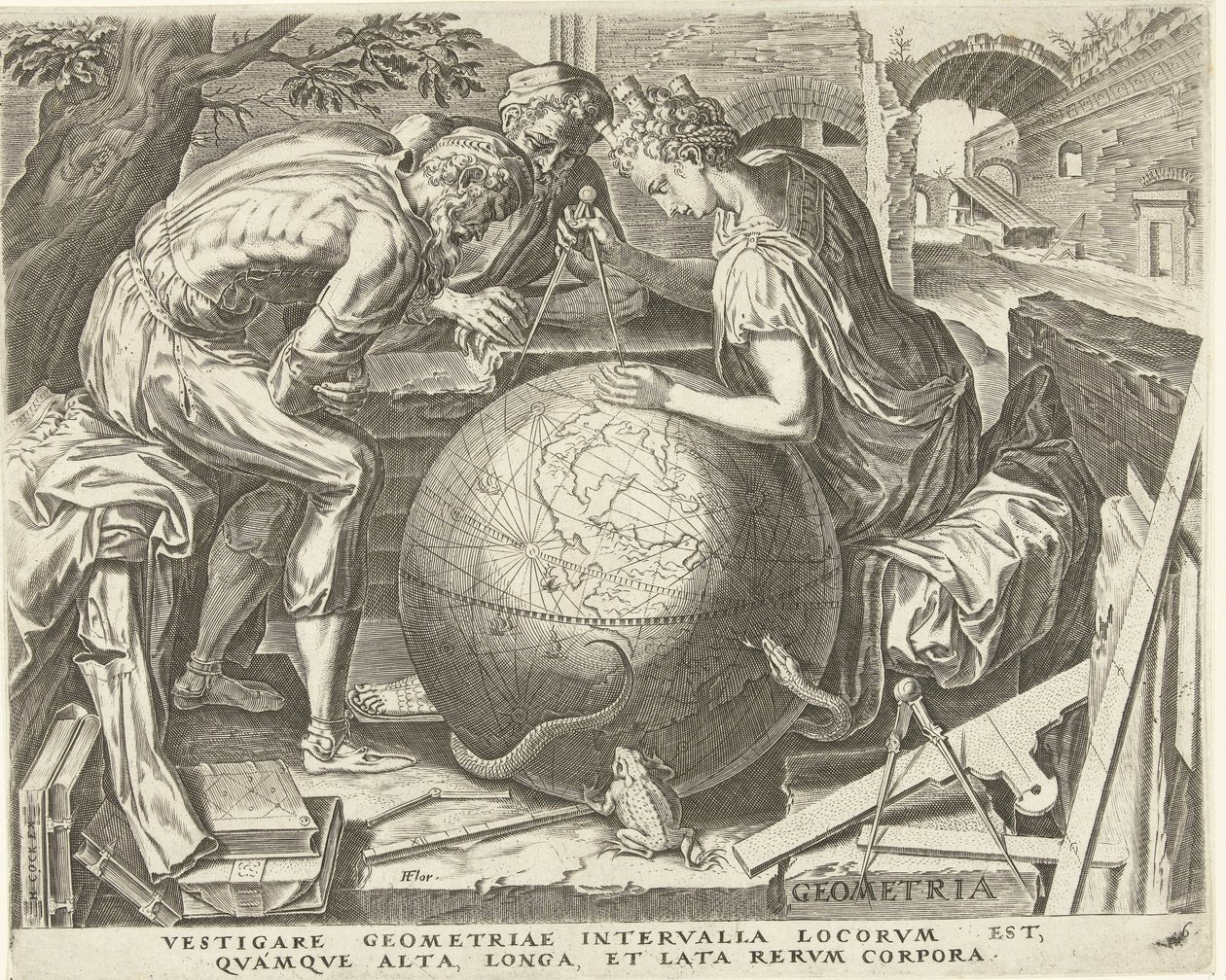 Geometría (Geometría) Las siete artes liberales (Artes Liberales) (título de la serie) de Cornelis Cort