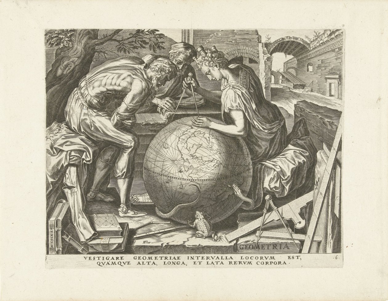 Geometría (Geometría) Las siete artes liberales (título de la serie) de Cornelis Cort