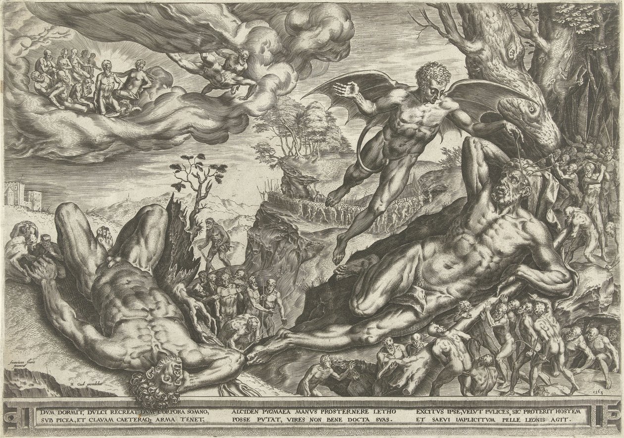 Hércules y los pigmeos de Cornelis Cort