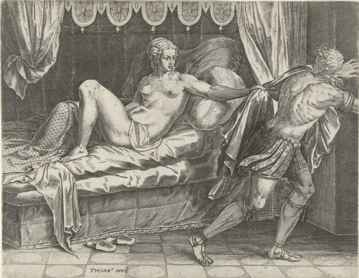 José y la esposa de Potifar de Cornelis Cort