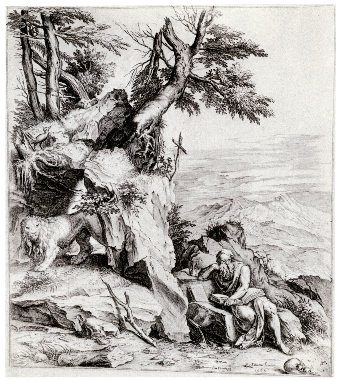 Paisaje con San Jerónimo, siglo XVI, 1937 de Cornelis Cort