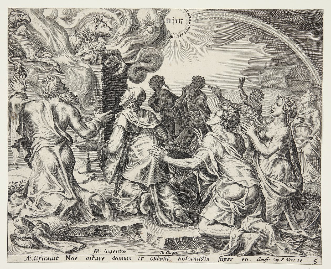 El sacrificio de Noé de Cornelis Cort