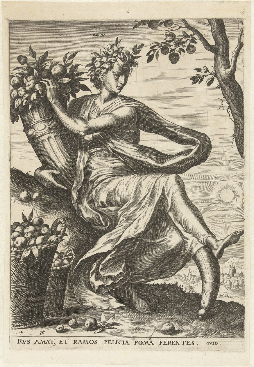 pomona Diosas y ninfas (título de la serie) de Cornelis Cort