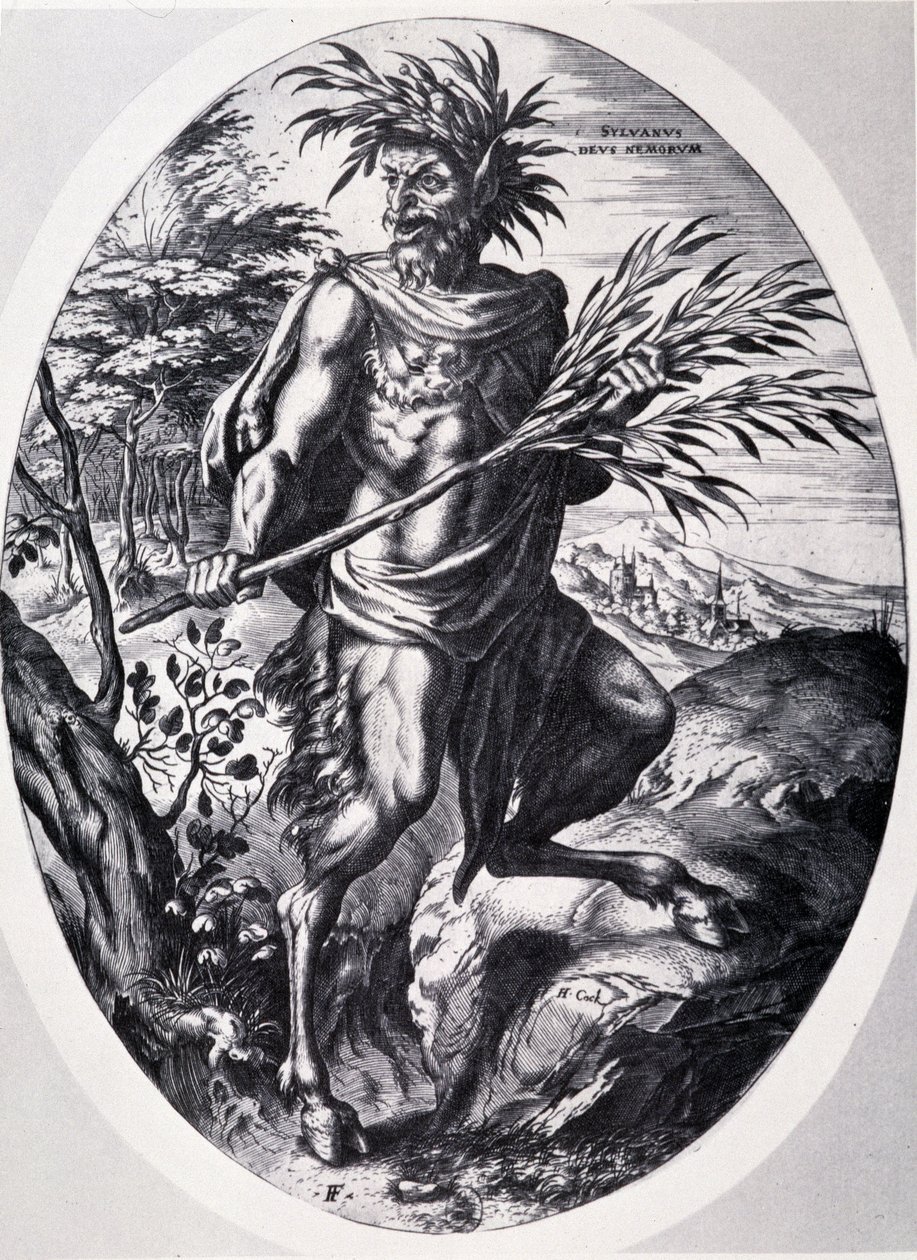 Sylvain, dios de los bosques de Cornelis Cort de Cornelis Cort