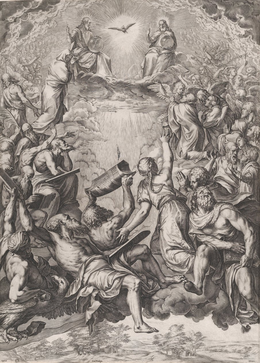 La Adoración de la Trinidad, 1566 de Cornelis Cort