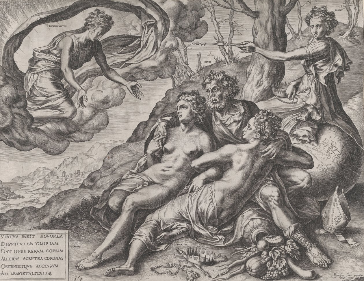 Las recompensas inmortales de la virtud de Cornelis Cort