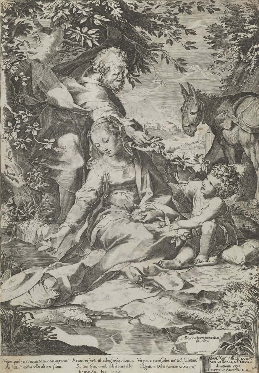 El Descanso en el Regreso de Egipto, 1575 de Cornelis Cort