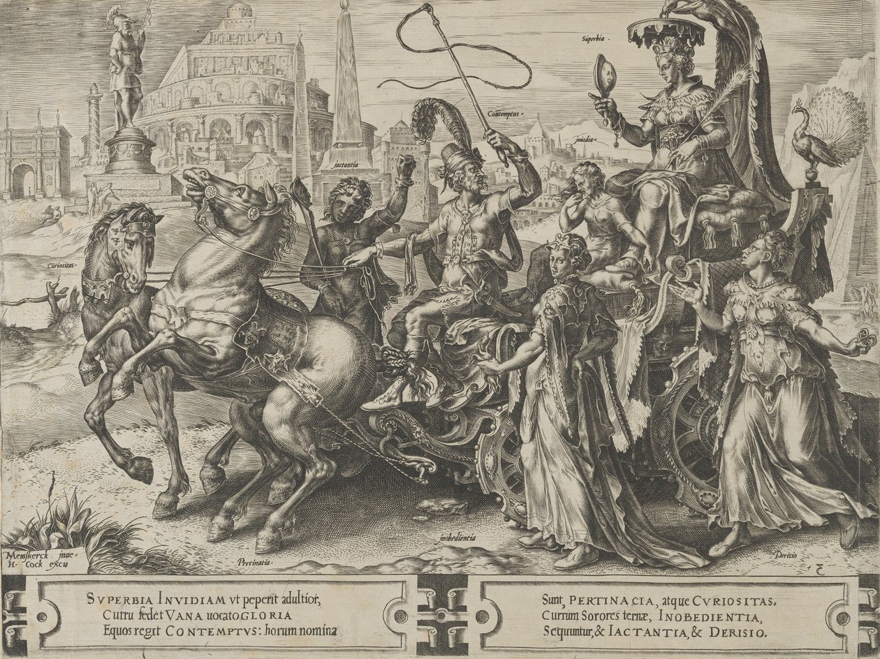 El triunfo del orgullo, del ciclo de las vicisitudes de los asuntos humanos, placa 3 de Cornelis Cort