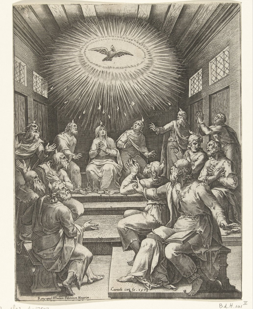 Derramamiento del Espíritu Santo de Cornelis Cort