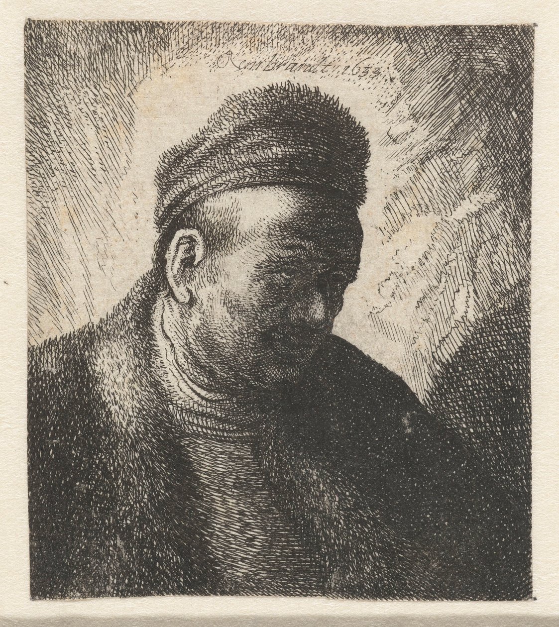 Hombre sin barba con capa y gorro de piel: busto de Cornelis Danckerts (I) (workshop of)