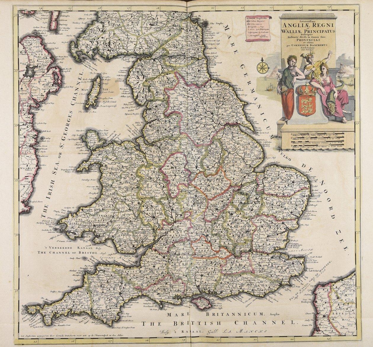 Descripción muy precisa del reino de Inglaterra y el principado de Gales de Cornelis Danckerts