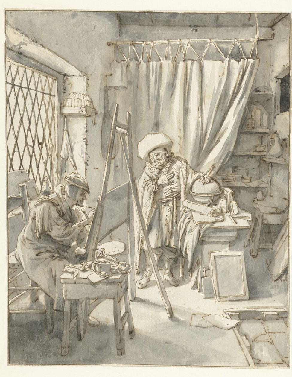 Un artista con una modelo en su estudio
Pintor con una modelo en su estudio de Cornelis Dusart