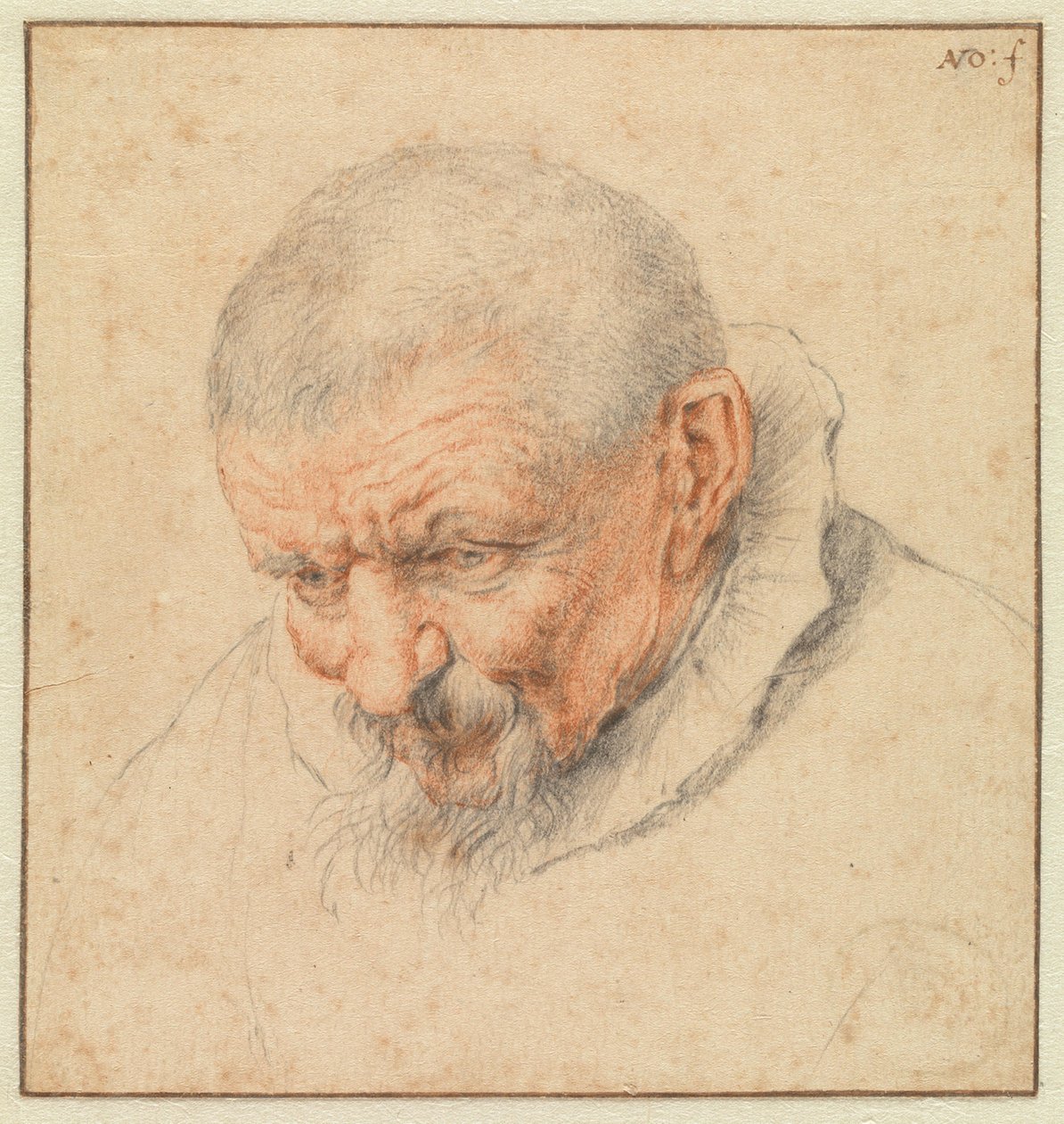 La cabeza de un anciano de Cornelis Dusart