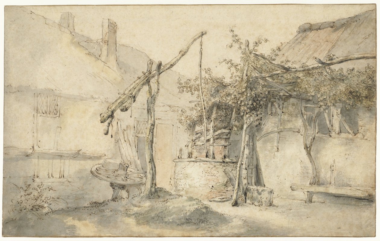 Granja con pozo
Boerenerf met waterput de Cornelis Dusart