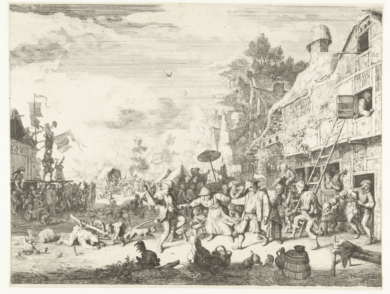 Feria del pueblo grande de Cornelis Dusart