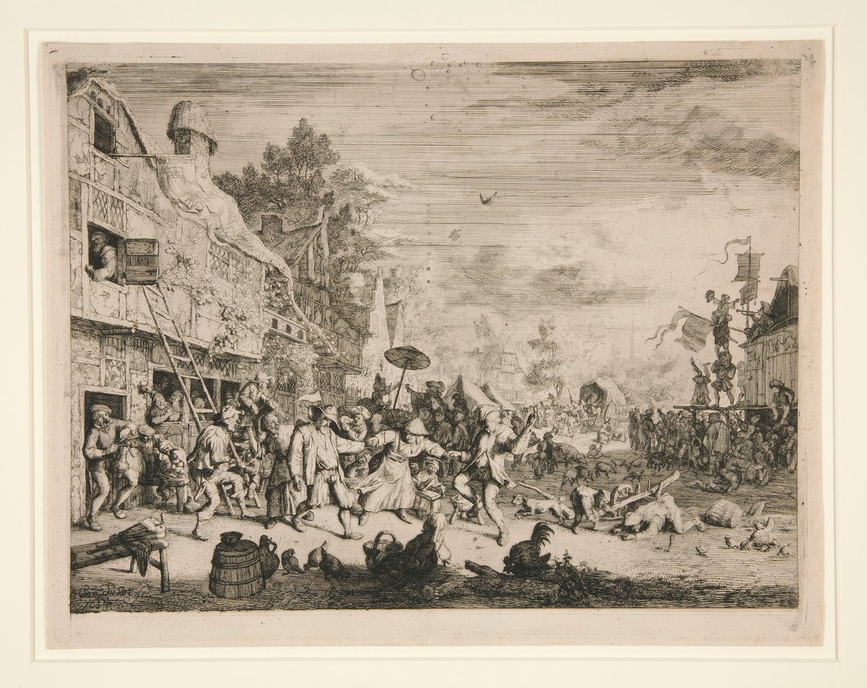 la feria del pueblo de Cornelis Dusart