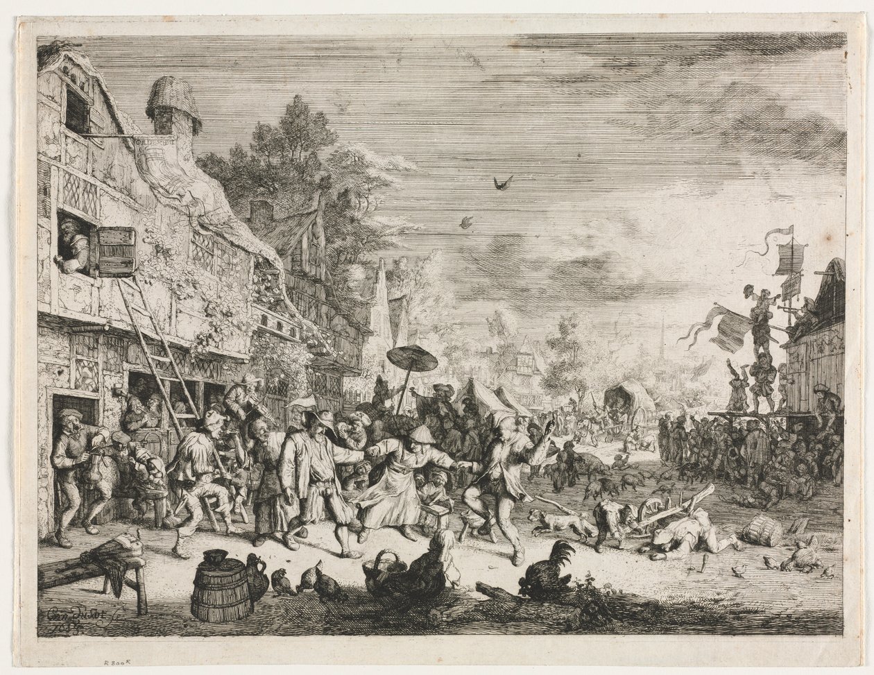 Fiesta del pueblo de Cornelis Dusart