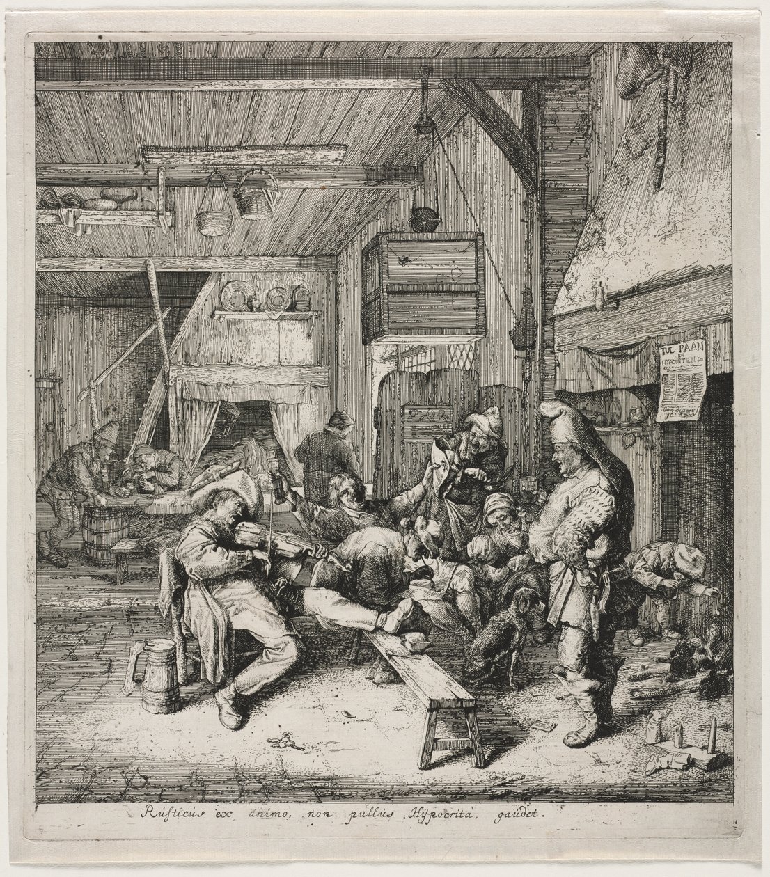 Violinista sentado en la posada de Cornelis Dusart