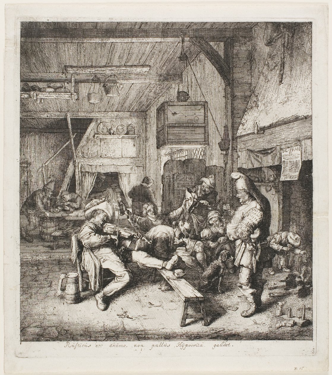 Violinista sentado en la posada de Cornelis Dusart