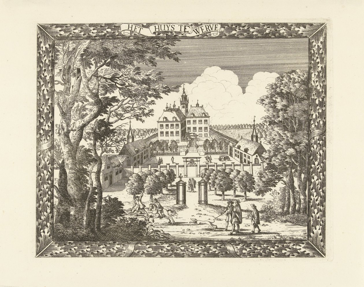 Vista de Huis te Werve en Voorburg Het Huys te Werve (título sobre objeto) de Cornelis Elandts