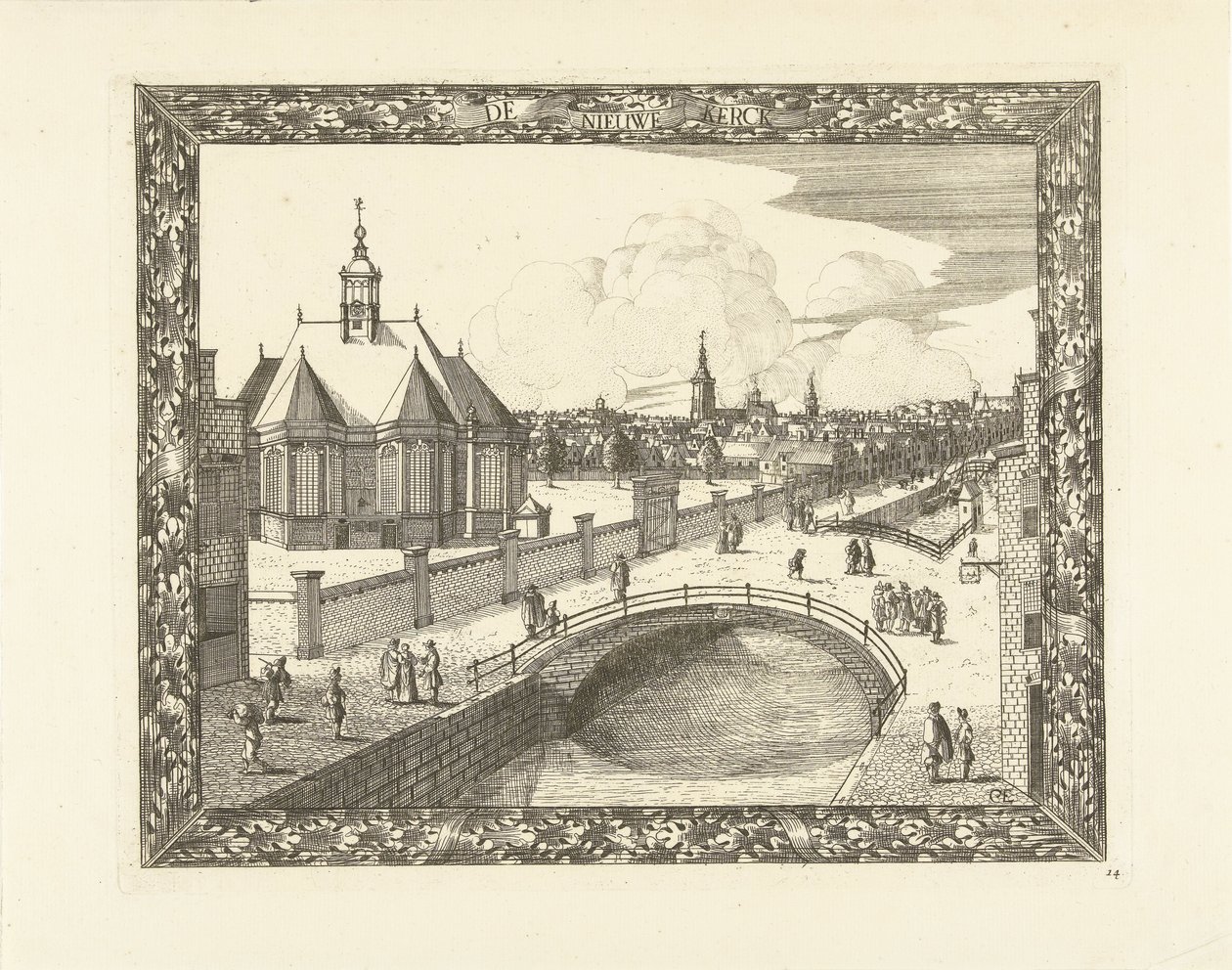 Vista de la Iglesia Nueva en La Haya La Iglesia Nueva (título sobre el objeto) de Cornelis Elandts