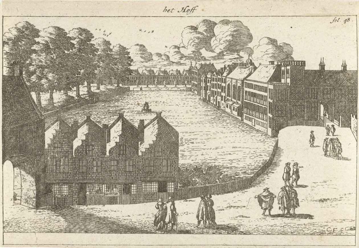 Vista del Buitenhof el Hoff (título sobre el objeto) de Cornelis Elandts