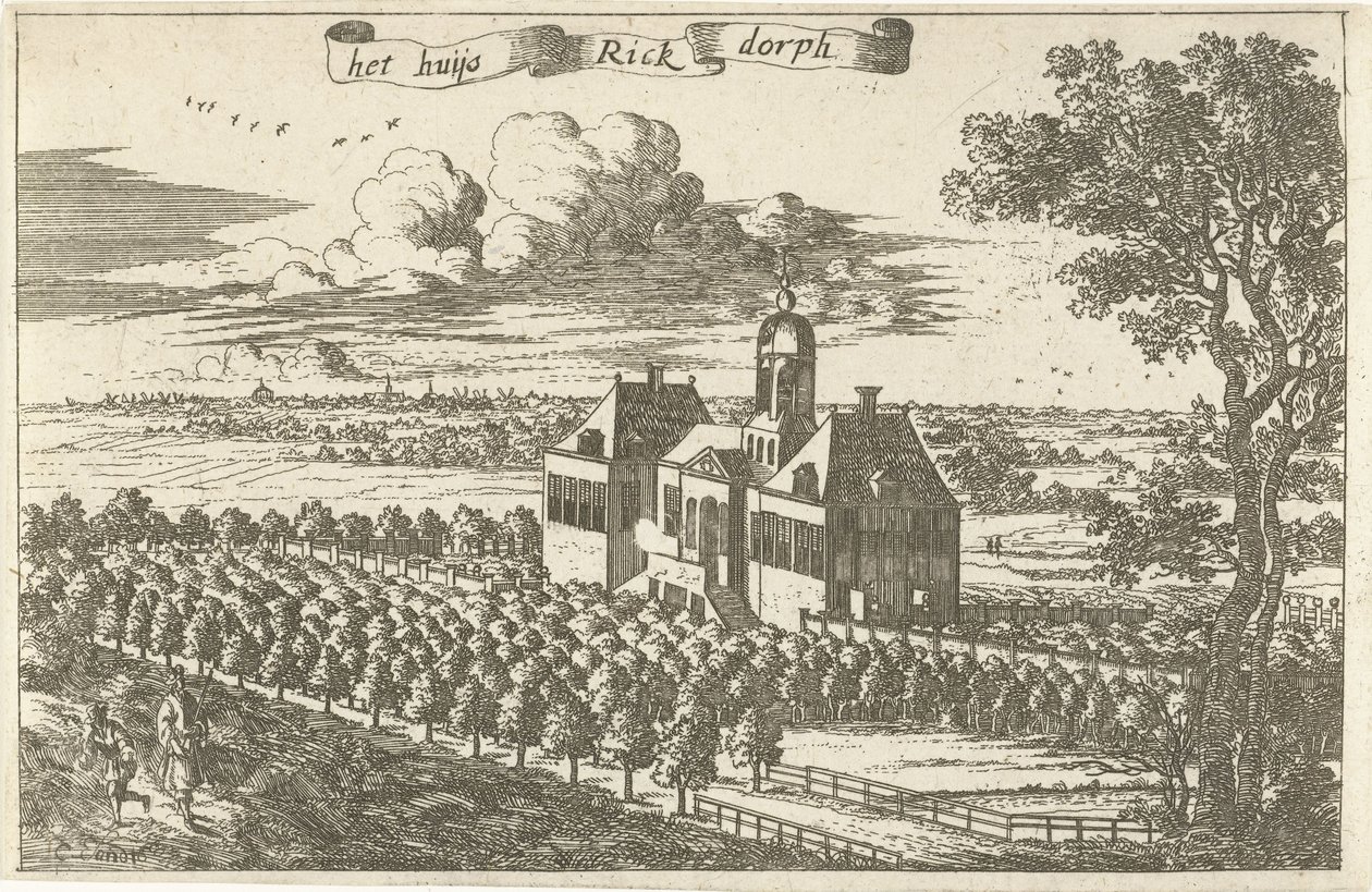 Casa de campo en Rijksdorp la casa Rick Dorph (título sobre el objeto) de Cornelis Elandts