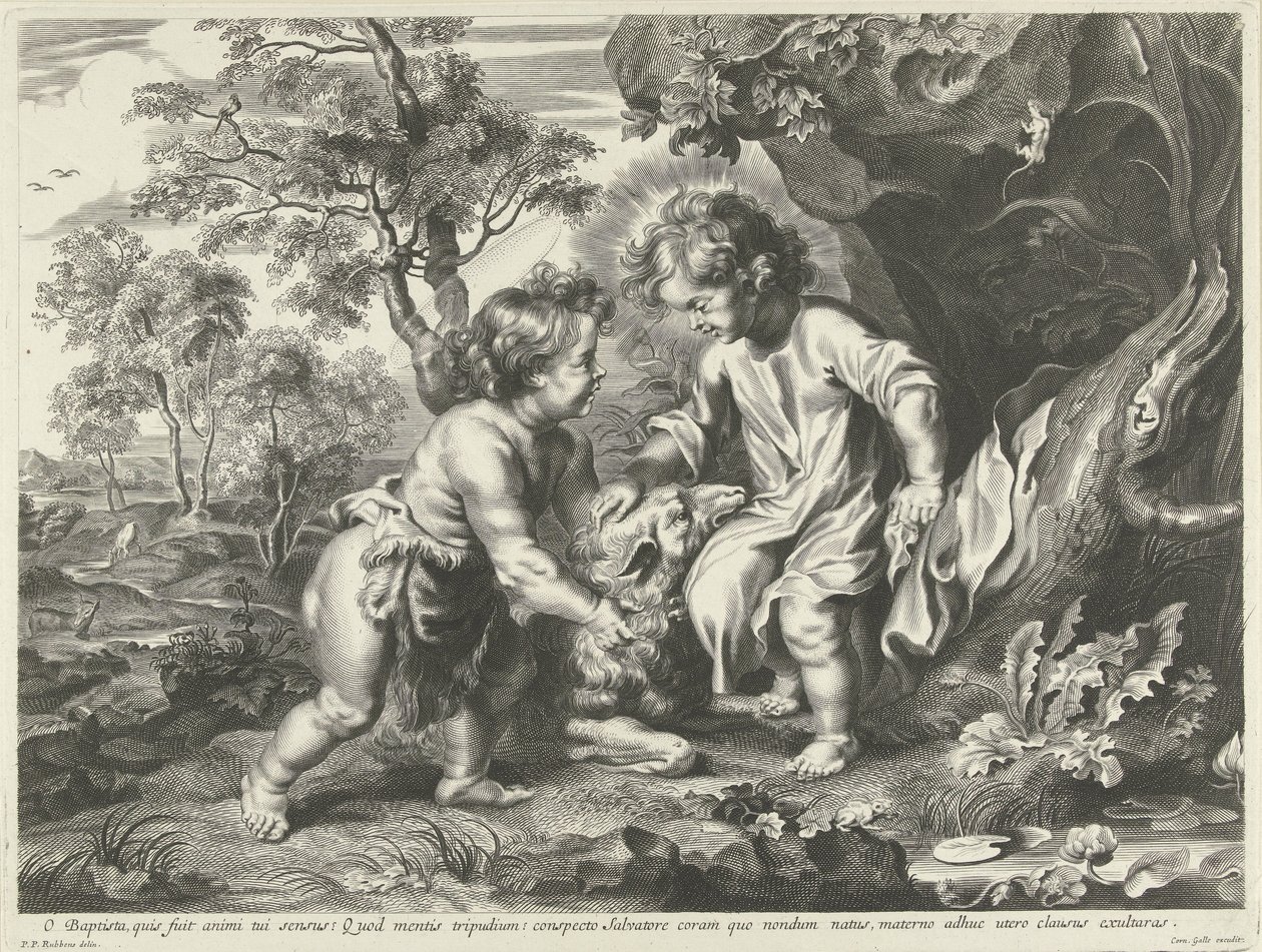 Juan el Bautista y Cristo de niños de Cornelis Galle (I) (possibly)