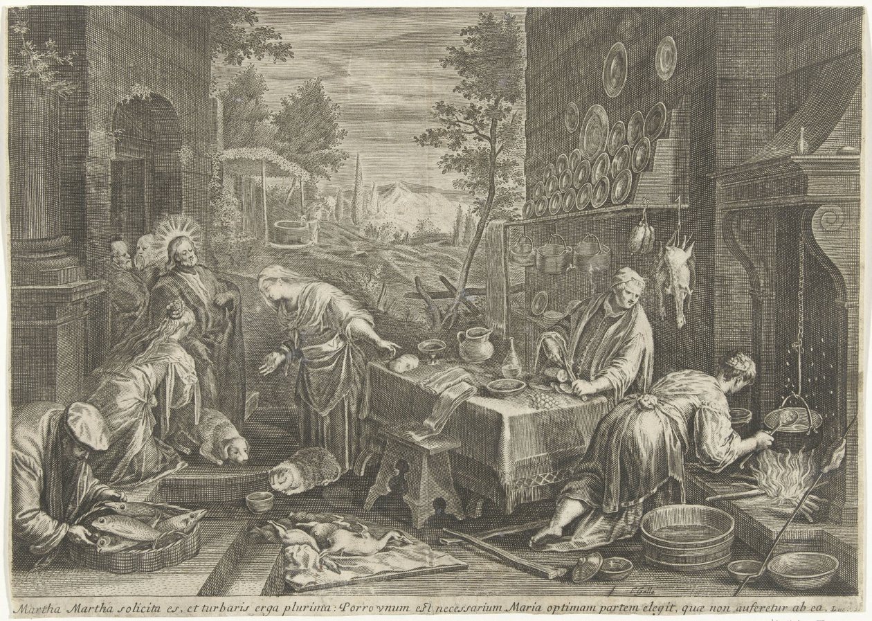Cristo en la casa de Marta y María de Cornelis Galle (I)