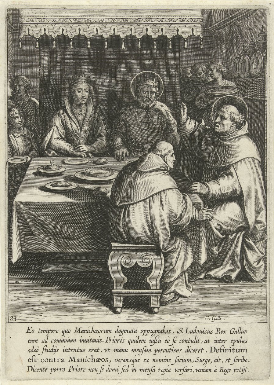 Tomás en la corte del rey Luis de Francia La vida de Santo Tomás de Aquino (título de la serie) de Cornelis Galle (I)