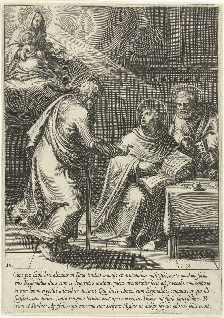 Tomás enseñado por Pedro y Pablo La vida de Santo Tomás de Aquino (título de la serie) de Cornelis Galle (I)