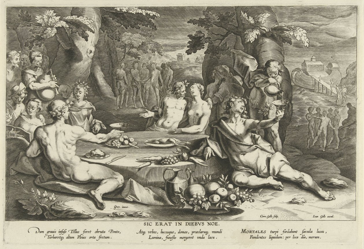 Vida pecaminosa en los días de Noé Sic erat in diebus Noe (título sobre objeto) de Cornelis Galle (I)