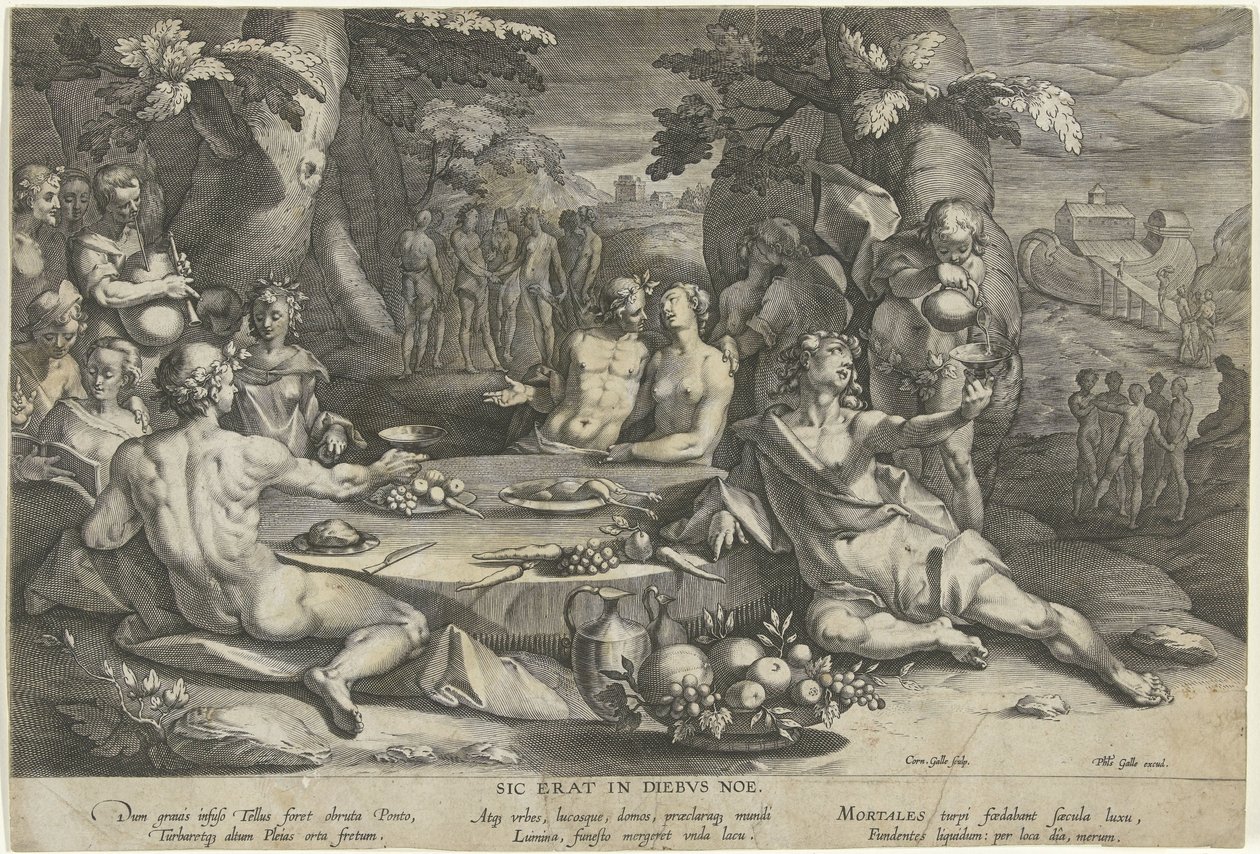 Vida pecaminosa en los días de Noé Sic erat in diebus Noe (título sobre objeto) de Cornelis Galle (I)
