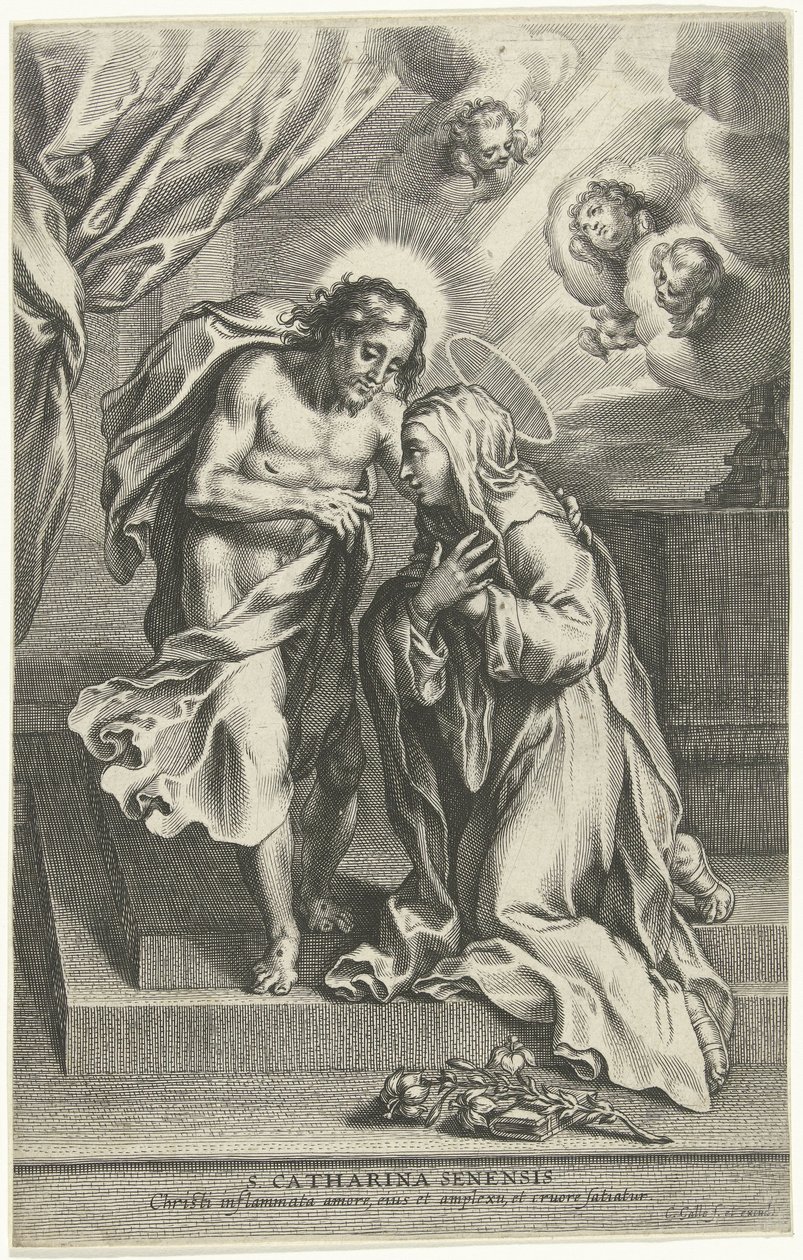 Cristo y Santa Catalina de Siena de Cornelis Galle (II)