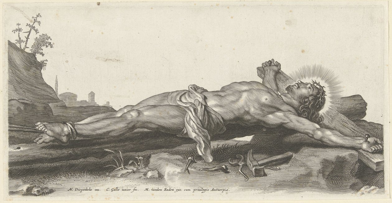 Cristo crucificado en el suelo de Cornelis Galle (II)