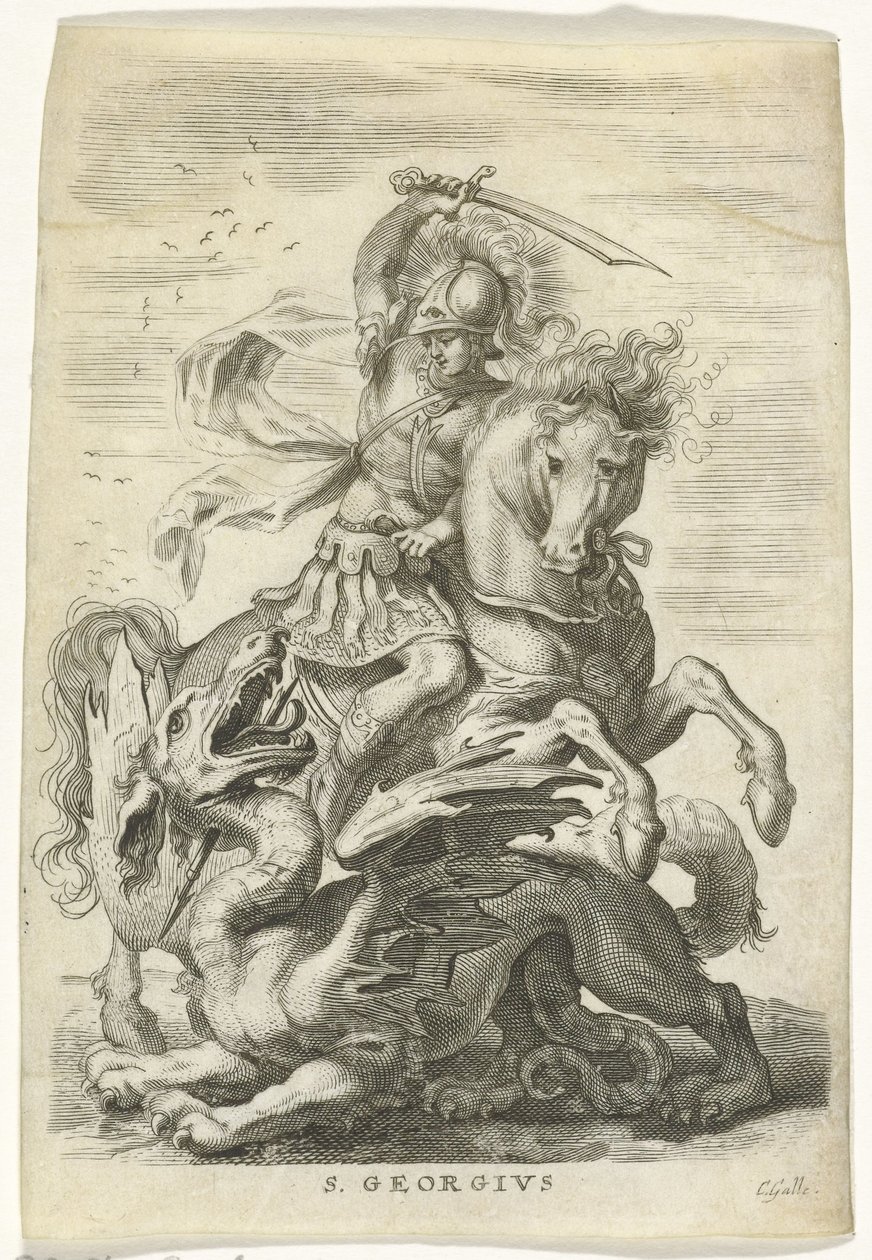 H. Joris lucha contra el dragón de Cornelis Galle (II)