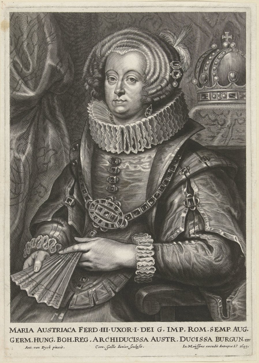 Retrato de María Ana de Austria, esposa del emperador Fernando III de Cornelis Galle (II)