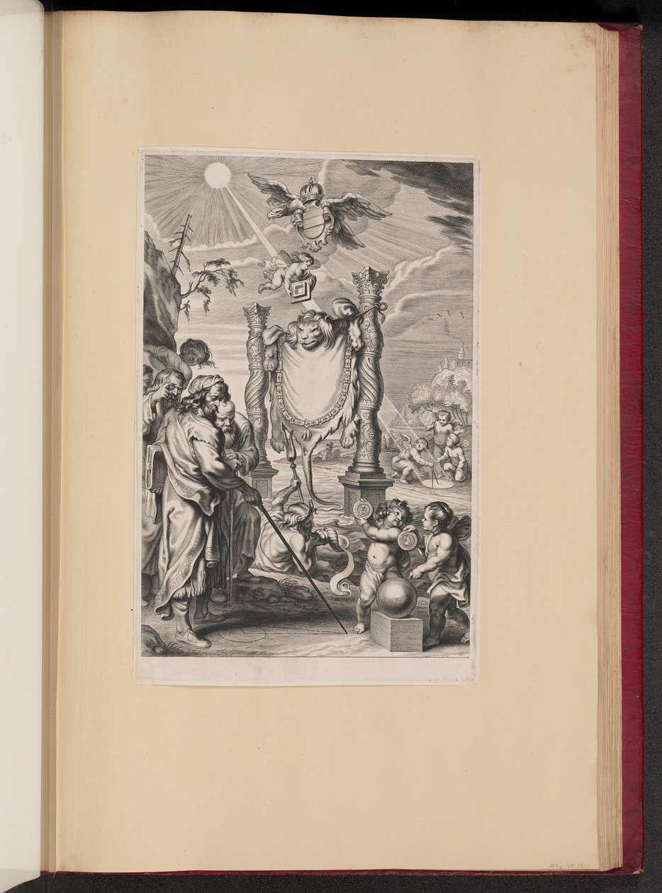 Página de título para G. de St. Vincent, Opus Geometricum Quadraturae Circuli de Cornelis Galle II after Abraham Diepenbeeck