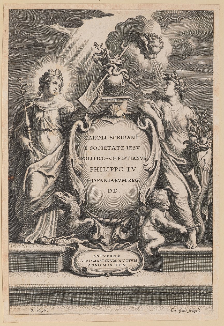 Página de título para Carolus Scribani, Politico-Christianus de Cornelis Galle I after Sir Peter Paul Rubens
