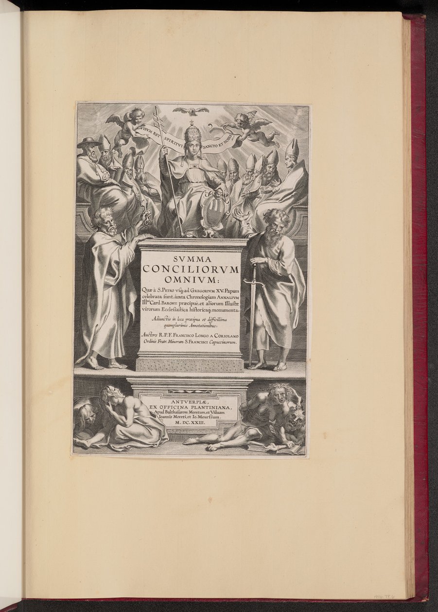 Página de título para "Svmma Conciliorvm Omnivm" de F. Longo a Coriolano de Cornelis Galle I after Sir Peter Paul Rubens